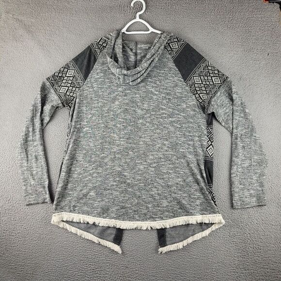 Maurices Cardigan Open Front Women's Medium Gray Hooded Layered Look Office - Picture 5 of 5